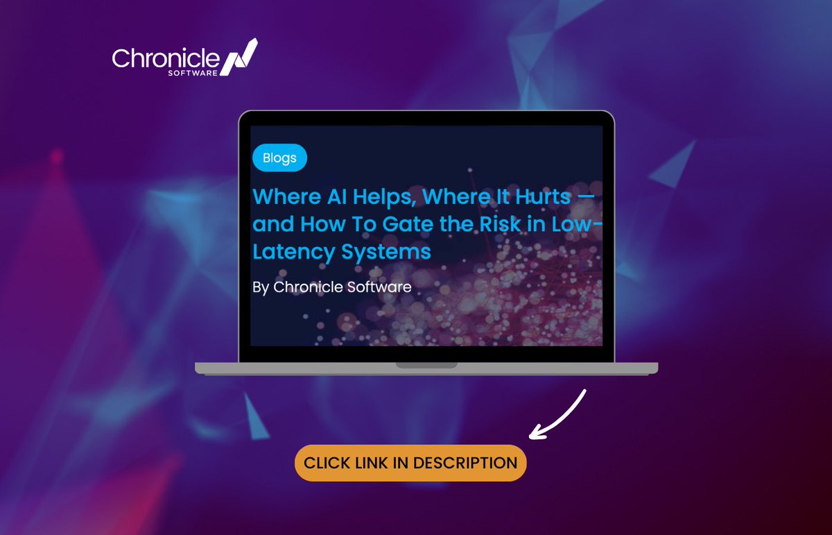 AI doesn’t just speed up engineering, it shapes how teams think. In low-latency systems, that matters.
Where AI helps, where it hurts, and how Chronicle gates the risk: 👉 chronicle.software/where-ai-helps…
#AI #Engineering #LowLatency