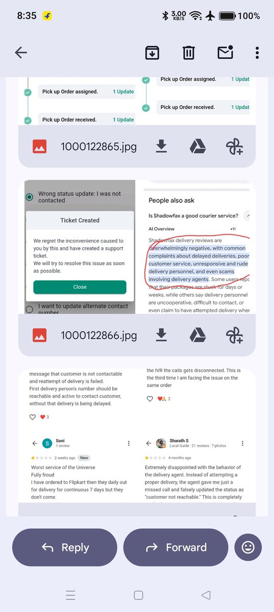 cdeepak044's tweet photo. When you make several attempts I was there only. Never ever got any call but always with msg that delivery agent is unable to contact you. In regards i raised too many complaints but because it was shadowfax so nothing happened. https://t.co/ILxV5a71A1
