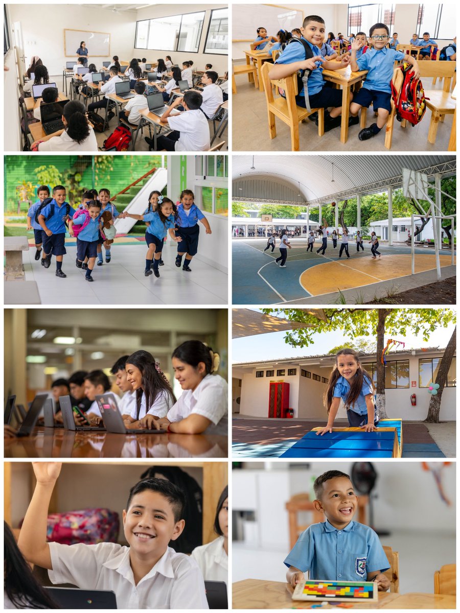 RiclVabarianIgh's tweet photo. No es un colegio privado de élite ni un centro bilingüe de alto costo. Estas imágenes corresponden a la educación pública de El Salvador. 🇸🇻

​ Hoy, el sistema no solo entrega herramientas tecnológicas de primer nivel, sino que ofrece algo invaluable: la tranquilidad de que nuestros hijos pueden ir y volver de la escuela con total seguridad. Se dejó de ver la educación como un gasto para entenderla como la mejor inversión.

​¡Qué orgullo y qué gran momento criar a nuestros hijos en El Salvador!