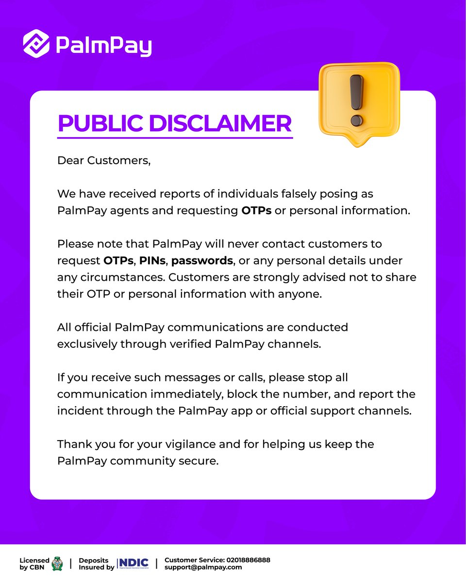 PalmPay Nigeria tweet media
