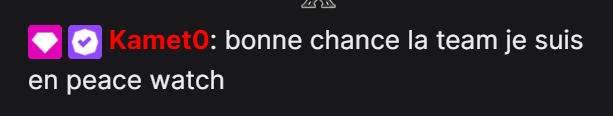Après la PEACEWATCH de Kamel, je ne me vois pas HATEWATCH le match de KC la team. C'est contre mes valeurs. Enplus ils sont dans une situation "Do or Die", donc ca ne change rien pour nous. A 17h on fera une bonne PEACEWATCH pour soutenir les frerots ! M8 x KC x Vita 3 Structure