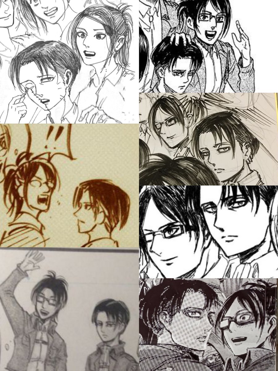 kyuujuuhachi's tweet photo. I love that levihan are next to each other in a lot of isym's sketches/illustrations https://t.co/8I5KRJBpKd
