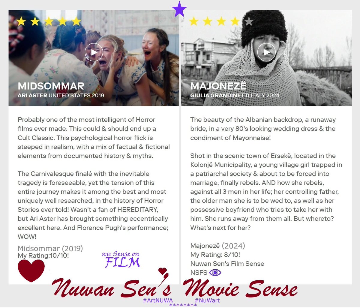 Nuwansenfilmsen's tweet photo. #ThrowbackTuesday:#JanuaryMovies
After renewing #myMubi subscription,continued watching some fabulous movies!
#FeatureFilm:
Den Stygge Stesøsteren (2025)
#EnglishTitle:#TheUglyStepsister
#ShortFILMS:
#SIJIE(1968/1969)#EnglishTitle:#DeadKnot
-&-
#Majonezë(2024)
#nuSenseonMovies https://t.co/vZW446eTDG