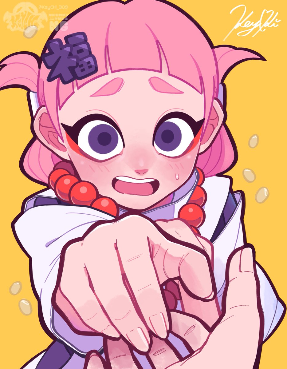 節分 なので福の神boy🫘 福は内！！！ #illustration #art #drawing