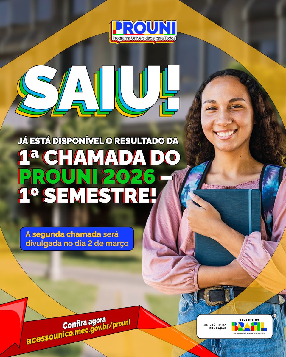 inep_oficial's tweet image. 📢 Saiu o resultado da 1ª chamada #Prouni! Agora, quem foi pré-selecionado tem até o dia 13/2 para comparecer à instituição de ensino e apresentar os documentos que comprovem as informações prestadas na ficha de inscrição.  

⚠️Fique atento ao prazo!⚠️