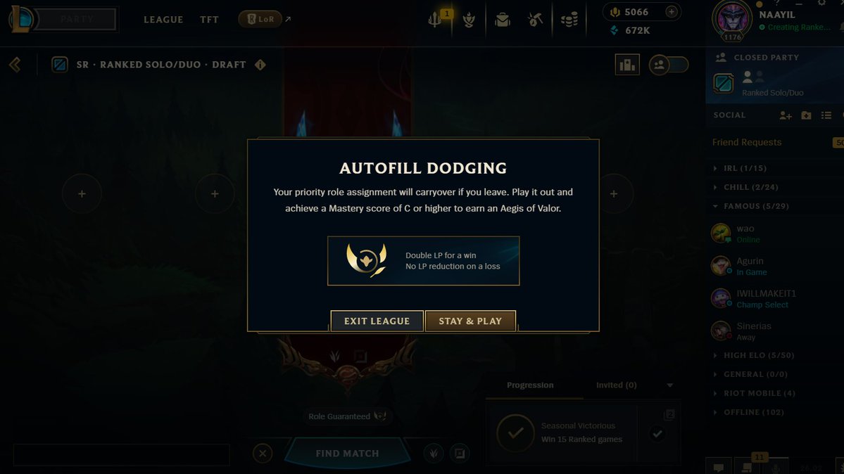 I was just chilling and wanted to close the client

then this shit popped up

what the fuck is that and do I lose LP if I just close the client?

you can literally see that i am not even in queue, let alone champ select