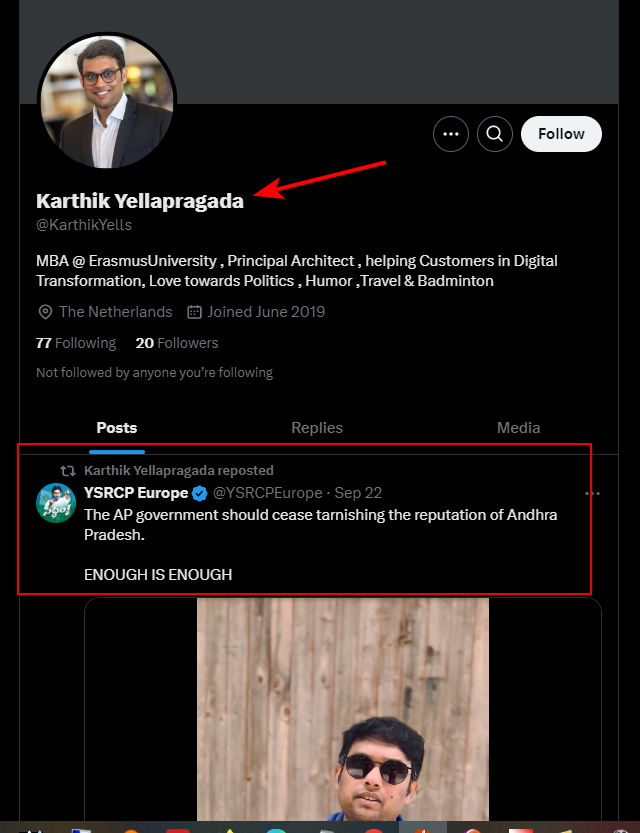 eclector1419857's tweet photo. ఈ కార్తీక్ అనే వ్యక్తి (@YSRCParty national spokesperson) పనిచేసిన @apnrtsofficial #APNRT సంస్థ ఏర్పాటు చేసిందే #TDP ప్రభుత్వంలో ! https://t.co/l46au5giDv