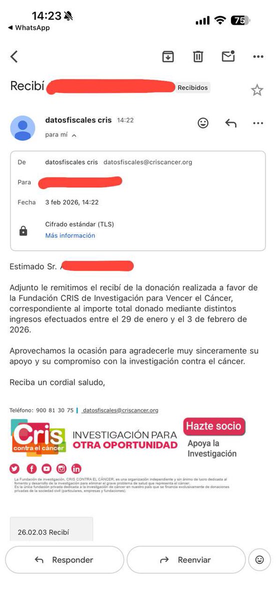 0xKrop's tweet photo. I attach the official files of the donations legally discharged and confirmed by the @criscancer team https://t.co/sVA1MhU0rY