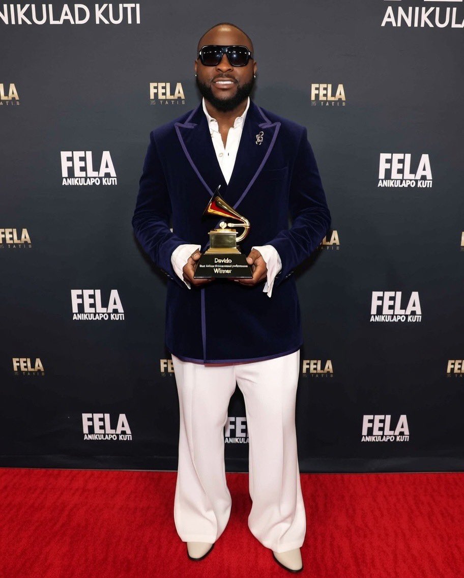 Davido Grammy Award winner.

Congratulations on winning the “Best African music performance” 🇳🇬❤️ #GRAMMYs2026