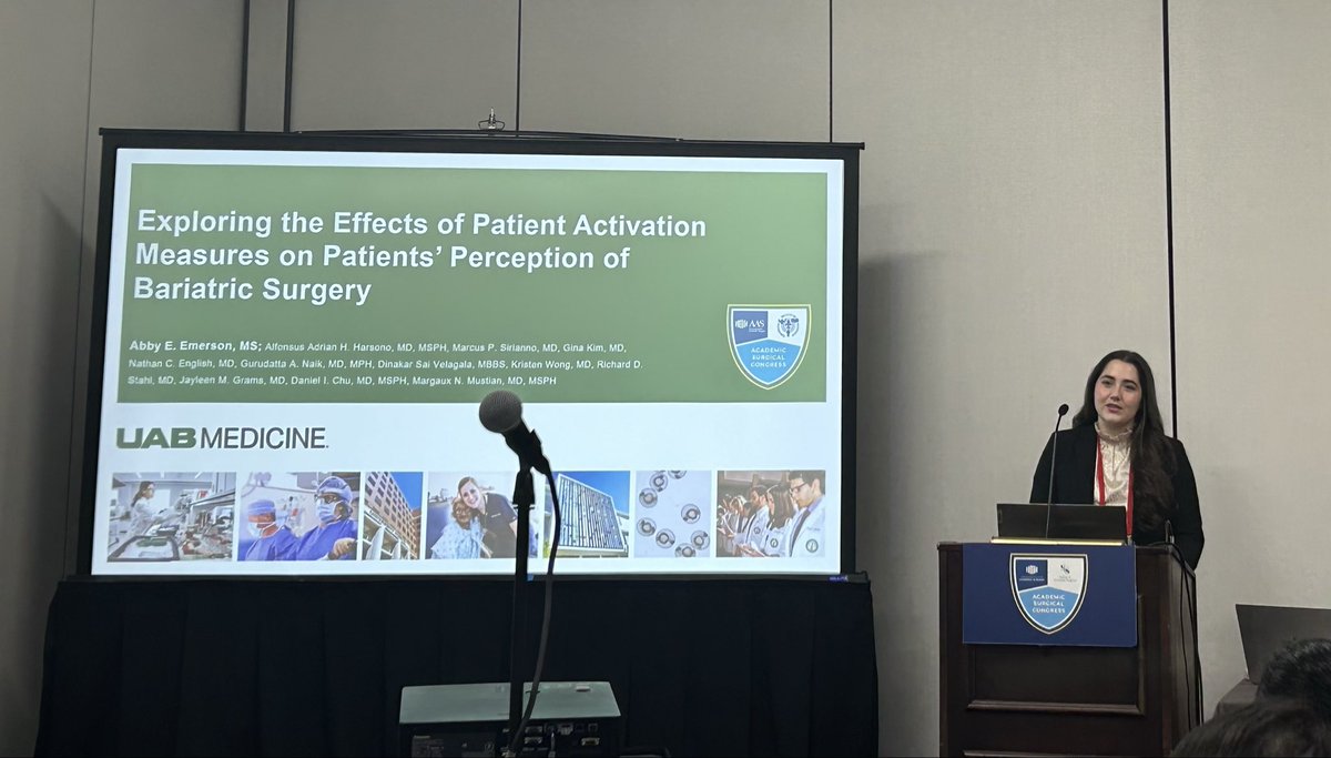 MarkSirianno's tweet photo. @AbbyEmerson giving a phenomenal talk on PAMs in our bariatric surgery patients! @UABSurgery @margauxnmustian https://t.co/17miZ55XW8