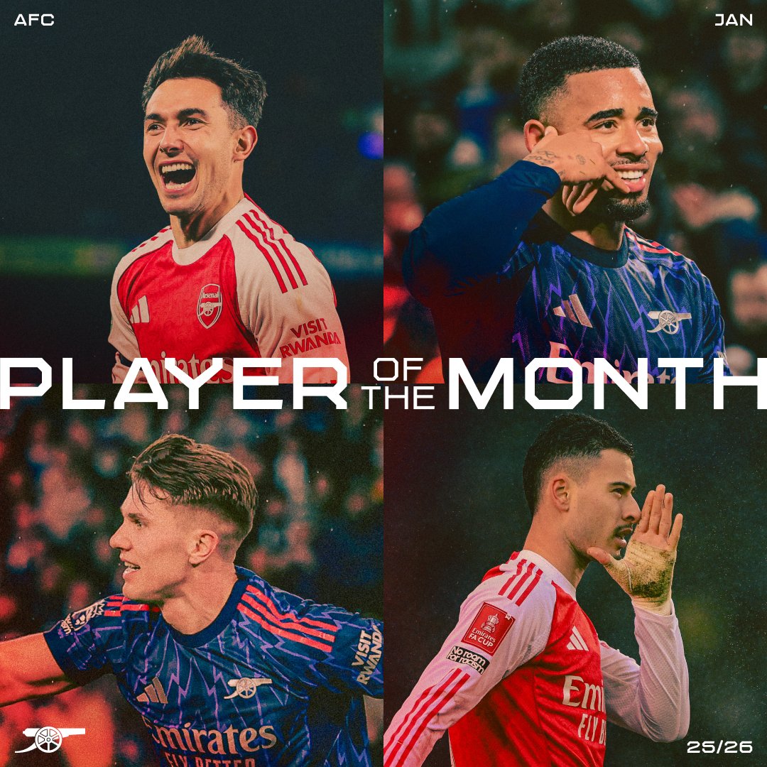 Arsenal's tweet photo. Who gets your vote? 🤔

It's time to decide the January Player of the Month 👇