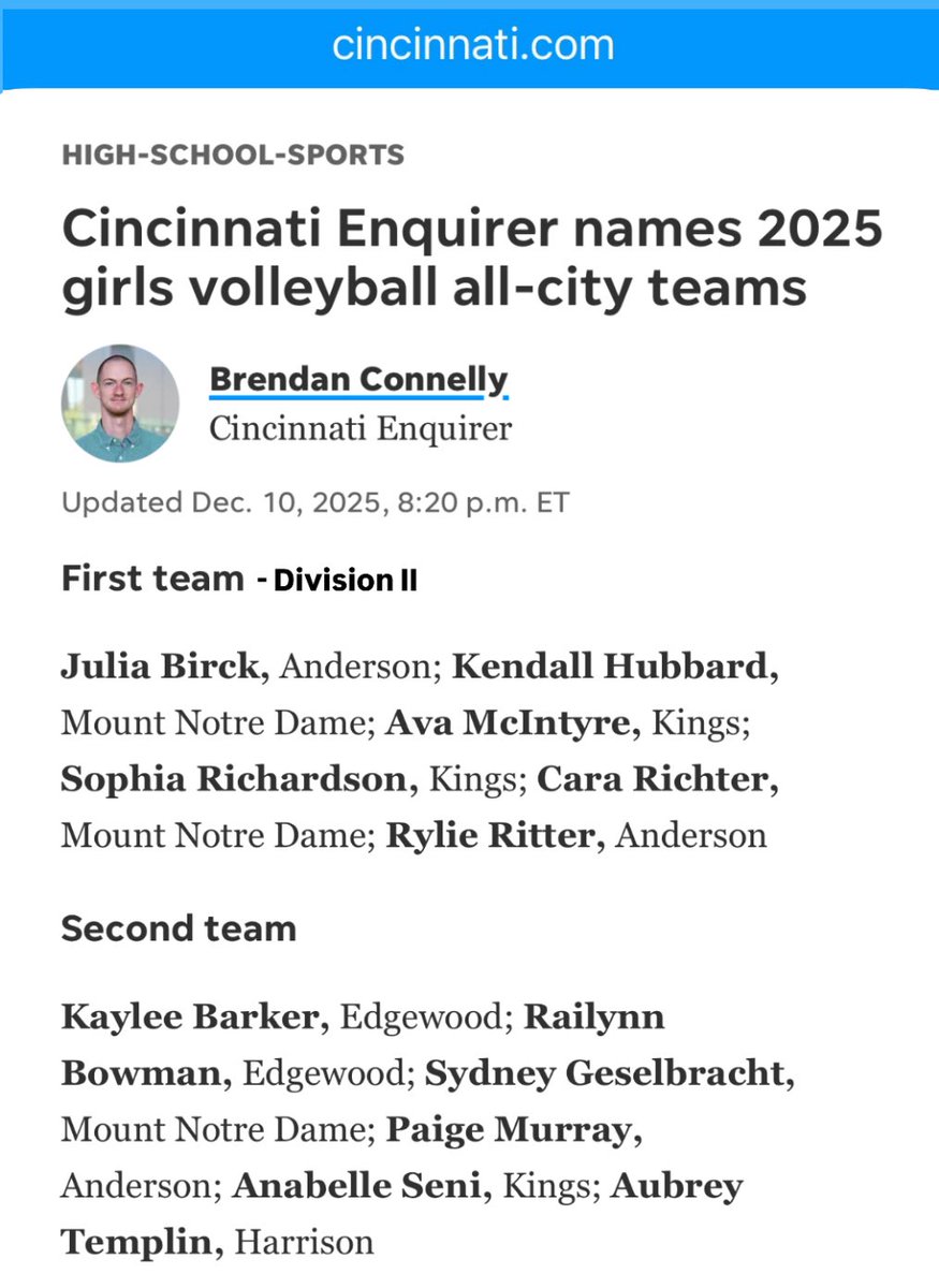 KendallHubbard6's tweet photo. ALL CITY 1st team - finishing out jr szn 💪🏽with @MNDCougars Congrats to my teammates and coach for their honors too. We had a great run! 💙🩵

@MNDAthletics 
#AllCity #cincyvb #volleyball #juniorseason https://t.co/WVdPkKzTrx