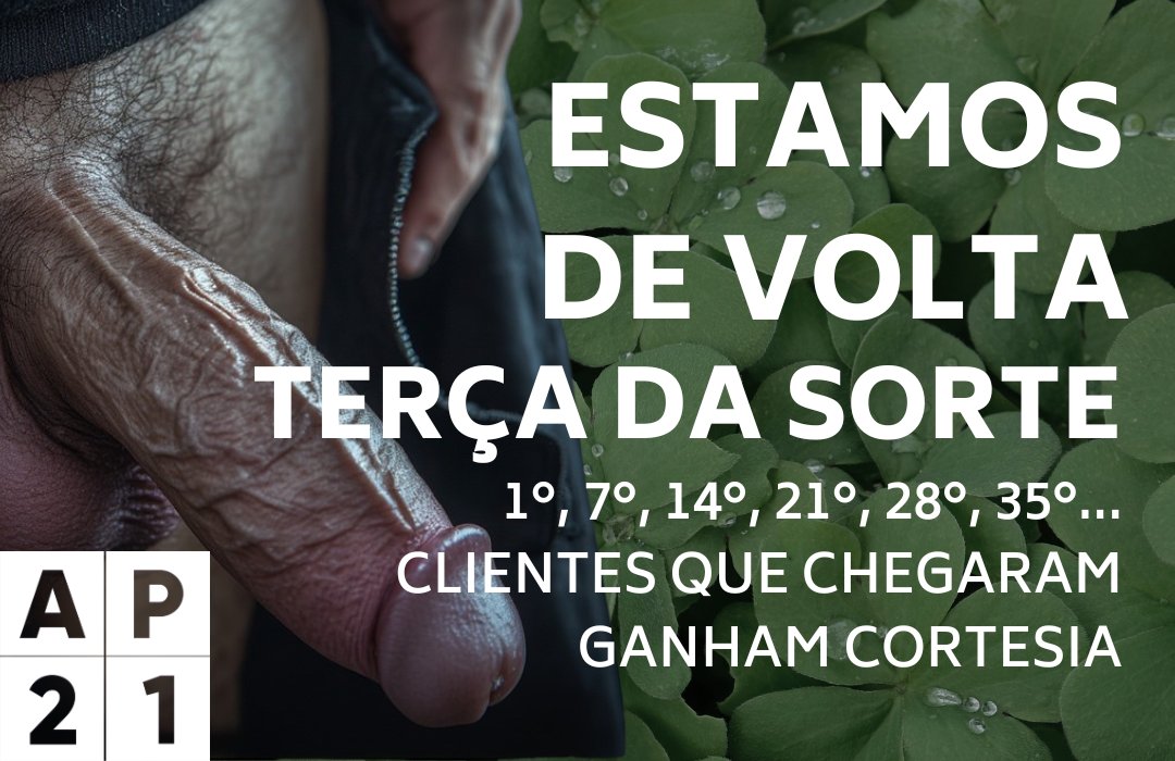 🥰 Estamos de volta!!!!! Já que não abrimos na segunda-feira vamos bombar a nossa terça! 
.
💘 Estamos com saudades.
.
🍀 Vamos com a promo que é sucesso: Terça da Sorte
.
ℹ️ Mais infos sobre a casa na descrição do perfil. Qualquer coisa, chama! 
.
💥 Bora Bombar a Bagaça!