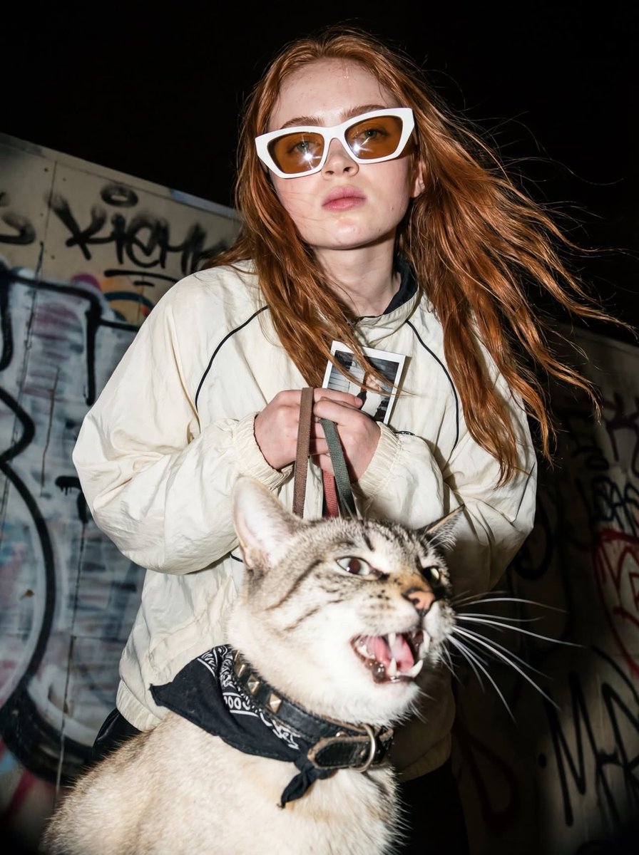 Edgy Flash Photography Portrait with Cat — example 2