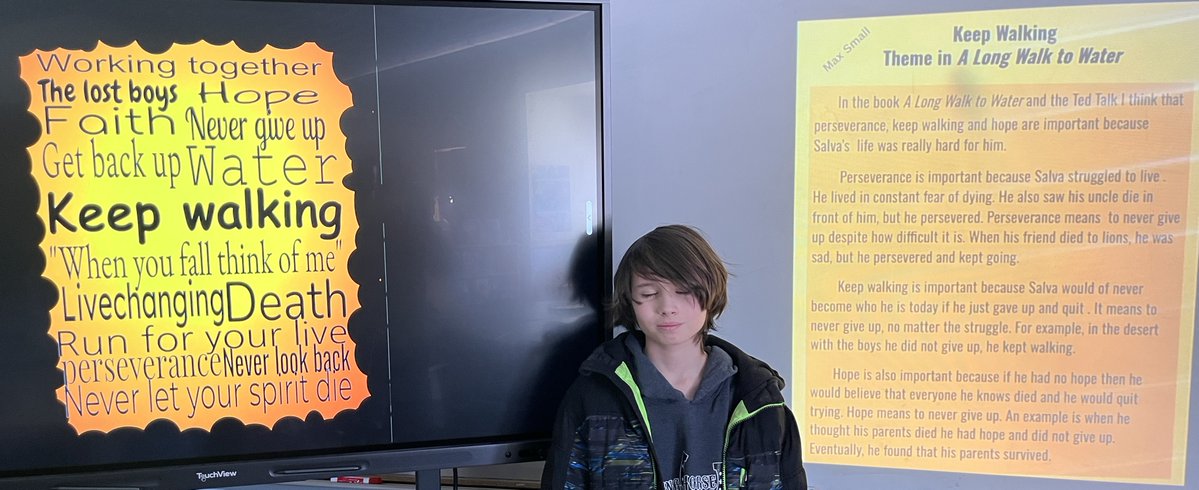 6th Graders Presenting their 1-Pagers on “A Long Walk to Water”. (1/3)