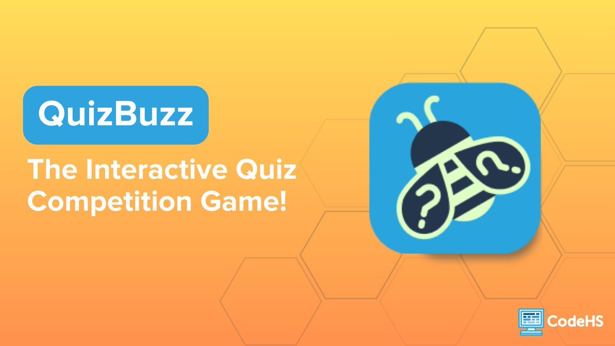 CodeHS's tweet photo. Keep the energy high this week with QuizBuzz! 🐝 It’s the easiest way to check for understanding while keeping students engaged. Learn more about quizbuzz at https://t.co/pAjxMGYtcO #CodeHS #CSTeachers https://t.co/blgfPEKbqy