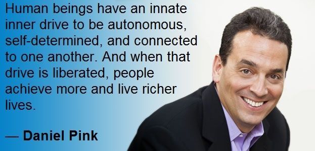 Employee Engagement Quote by Dan Pink: Human beings have an innate inner drive to be... #EmployeeEngagement