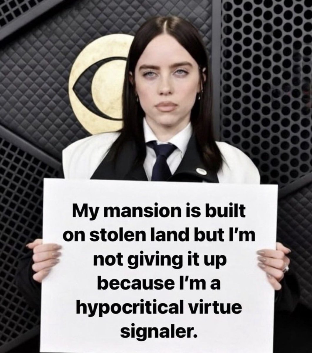 Outs45's tweet image. Billie Eilish please consider exiting the country as you have a mansion  on stolen land ! If NOT stop spewing “Stolen Land” as you are admitting you’re a thief