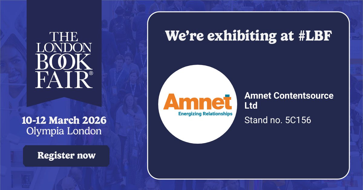 Join us from March 10 to 12 at the #LondonBookFair2026. Schedule an appointment: amnet.com/london-book-fa….

Visit us at Booth 5C 156, and we will be happy to present our traditional and digital publishing expertise, combined with technology, and the whole suite of our end-to-end