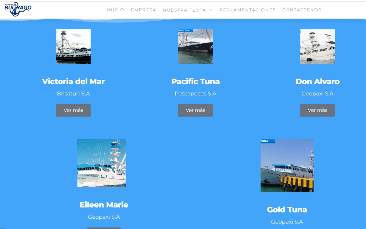 PeriodicoGN's tweet image. Estos son los 5 barcos con redes de cerdo para atún, con su capacidad de Acarreo, del Grupo Buitrago:

Victoria del Mar (Brisatun)
865 tm

Pacífic Tuna (Pescapeces S. A.)
1.089 tm

Don Álvaro (Geopaxi)
210 tm

Eileen Marie (Geopaxi) 
516 tm

Gold  #Tuna
780 tm

@JohnReimberg