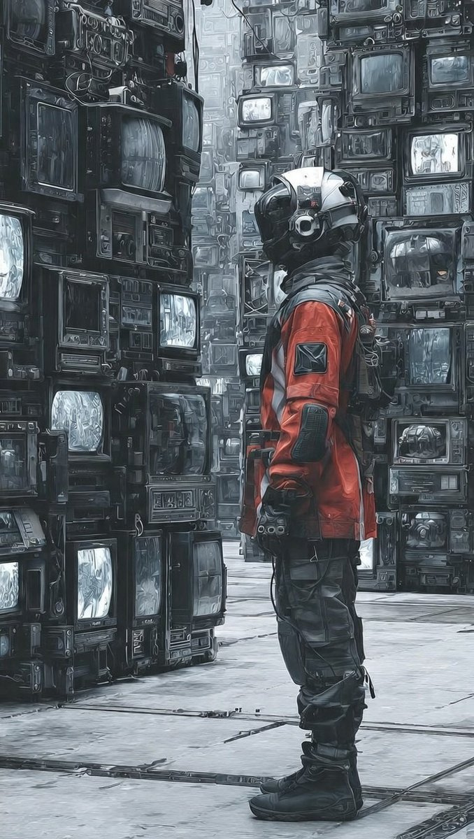ajdasoddities's tweet image. Standing at the intersection of analog ghosts and digital futures.

#SciFiArt #dystopia #cyberpunk #AIArtistCommunity