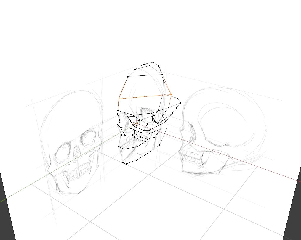 今日のblender進捗 画像から立体にする練習！