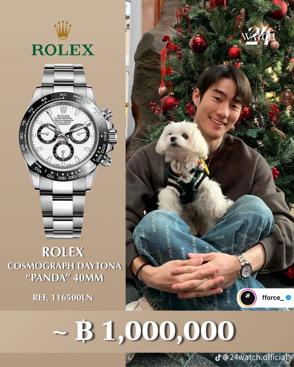 forceofficial02's tweet image. 𓈃 03.02.69
TikTok Post:  24watch.official 

✉️: ส่องนาฬิกาหรูของคุณฟอส จิรัชพงศ์ 👀⌚️✨

🏷 : vt.tiktok.com/ZSaGabUP3/

#fforce_ @fforcejs 
#FOLARIS #เจ้าพวกจองหองพองขน