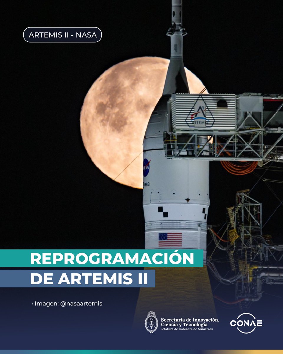 REPROGRAMACIÓN DE ARTEMIS II

La <a href="/NASA/">NASA</a> informó una nueva oportunidad de lanzamiento de la misión Artemis II, siguiendo el cronograma previsto, para el mes de marzo.

En las operaciones de cuenta regresiva durante la prueba general de carga de combustible del cohete SLS realizada