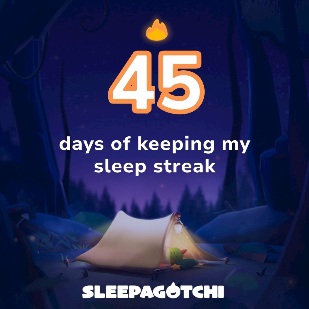 Got a sleep streak and vSLEEP!
Join me on Sleepagotchi.
sleepagotchi.com