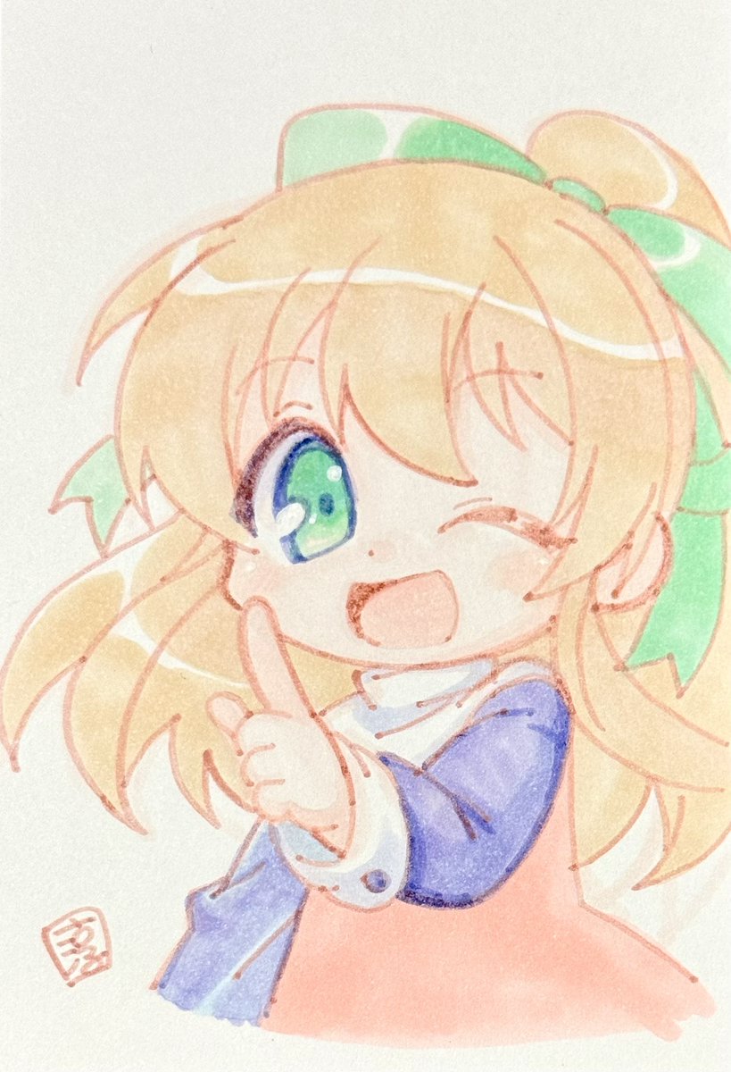 ロールちゃん(ロックマン) 「1273日目のアナログイラストはロールちゃんです。」|池田淳のイラスト