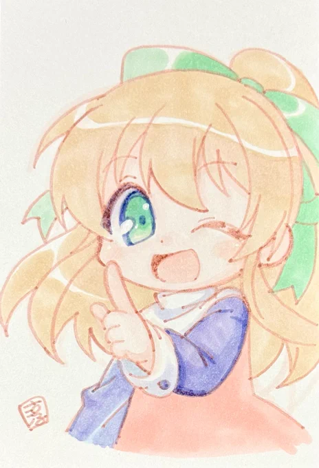1273日目のアナログイラストはロールちゃんです。