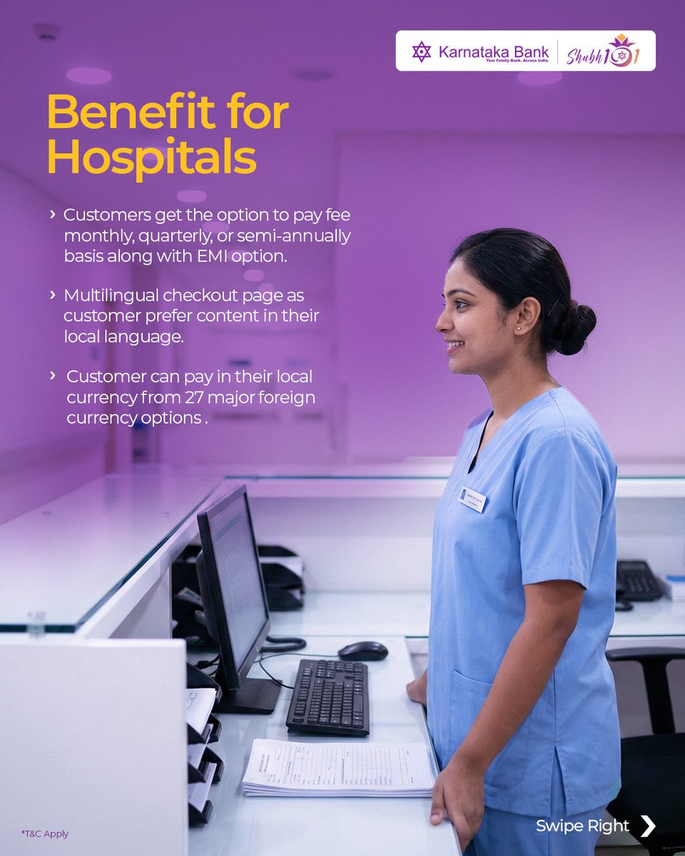 KarnatakaBank's tweet image. When care matters most, payments should never slow things down. Secure transactions across consultations, treatments, and billing.

 Designed for reliability, trust, and uninterrupted care.

Know more: tinyurl.com/yf5zdru7

#KarnatakaBank #DigitalPayment #PaymentGateway