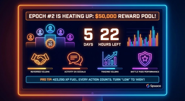 EPOCH #2 IS HEATING UP: $50,000 ON THE LINE! 🚀
Legends, take a good look at this dashboard this is where the magic happens at <a href="/spaace_io/">Spaace 🟠</a> ! Currently, I’m sitting at "Unranked" with a humble score of 9, but in Web3, it’s not about where you start, it’s about how hard you grind.