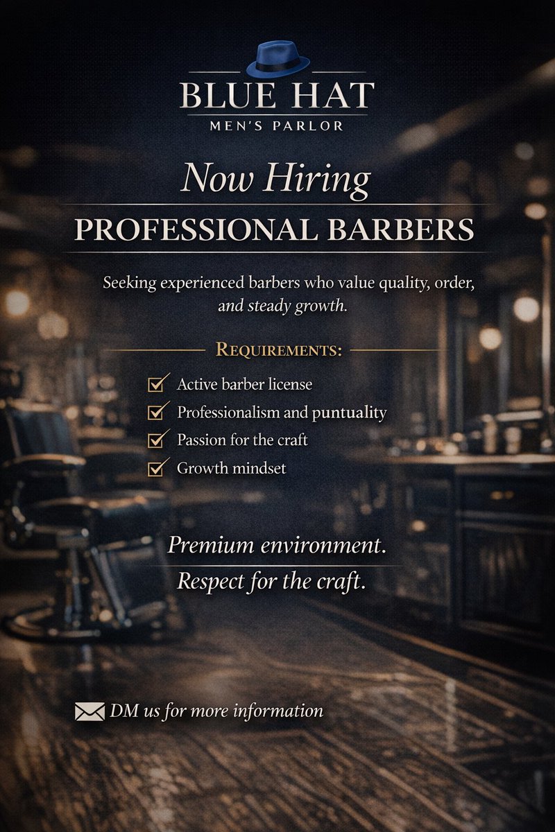 IvanPastor_01's tweet photo. HIRING PROFESSIONAL BARBERS
Contact us today by DM. https://t.co/hP9rF5KMzg