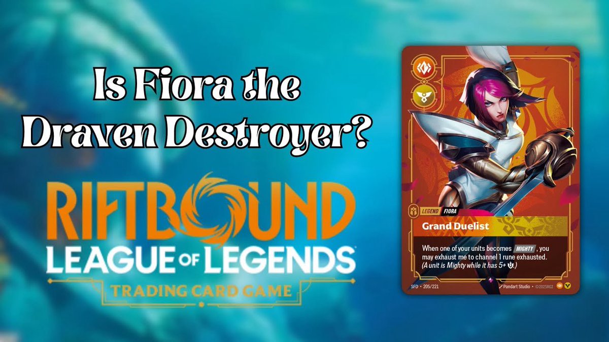 Fiora vs Draven Playtest! Grand Duelist vs Glorious Executioner | Team FlexQue

youtu.be/ddIP2EmPeTQ?si…

#Riftbound #gameplay #tcg