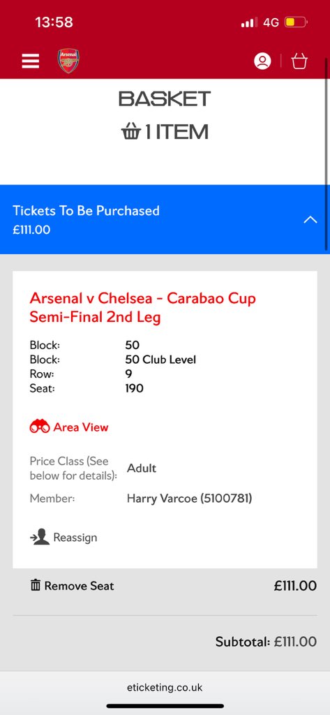 HarryVarcoe's tweet photo. @ArsenalBallots managed to find a ticket then I’ve been put back in the queue? https://t.co/uyjNcNeZsv