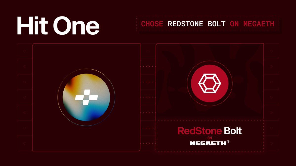 redstone_defi's tweet photo. RedStone Bolt ⚡️Chosen by Hit One on MegaETH

@hitdotone is using RedStone Bolt as their exclusive Oracle provider for their real-time platform with instant execution.

Accelerate. https://t.co/80xnCH6iQF