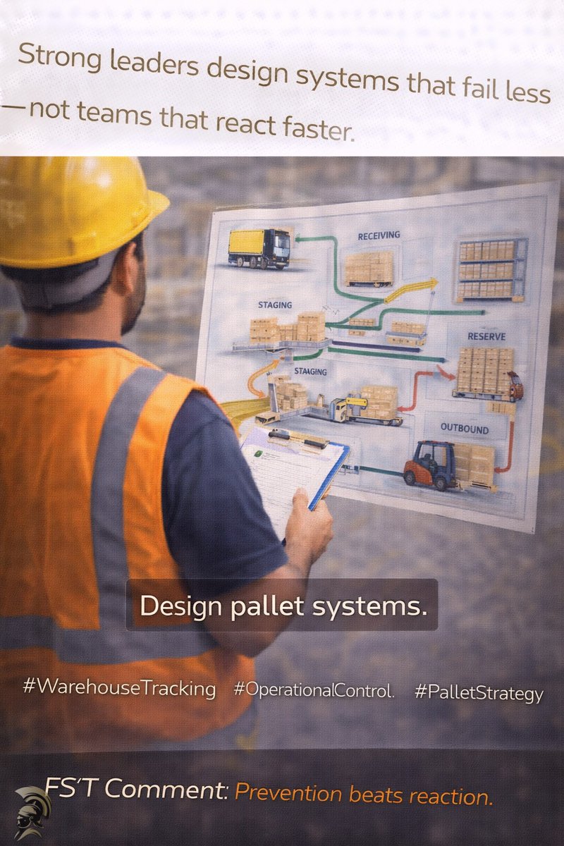 PalletJunction's tweet photo. Strong leaders design systems that fail less—not teams that react faster. #WarehouseLeadership #LogisticsStrategy #OperationalDesign https://t.co/Lb1Ds311vU