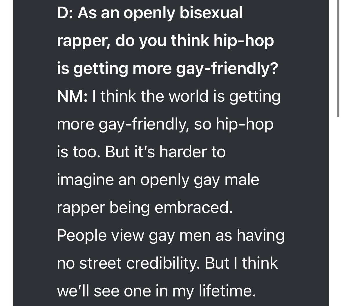 Wild how shit changes

afterellen.com/nicki-minaj-te… from Nicki’s interview w details magazine, 2010:
