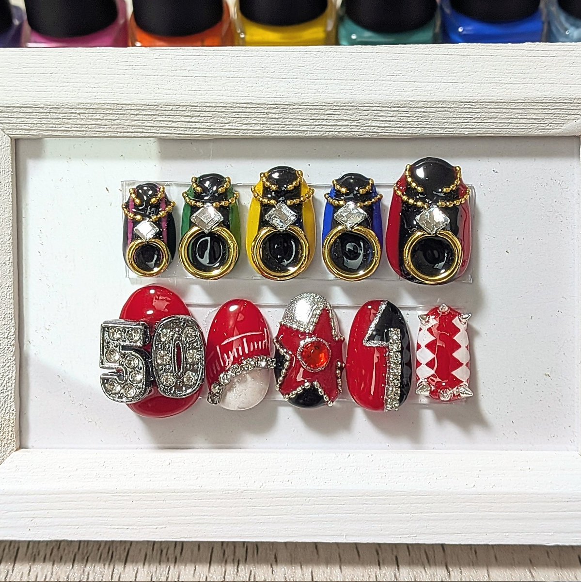 英雄祭戦隊dayネイル❣️
推し戦隊たちとゴジュウジャー💍
明日はこれつけて行きます✌️
 #超英雄祭2026