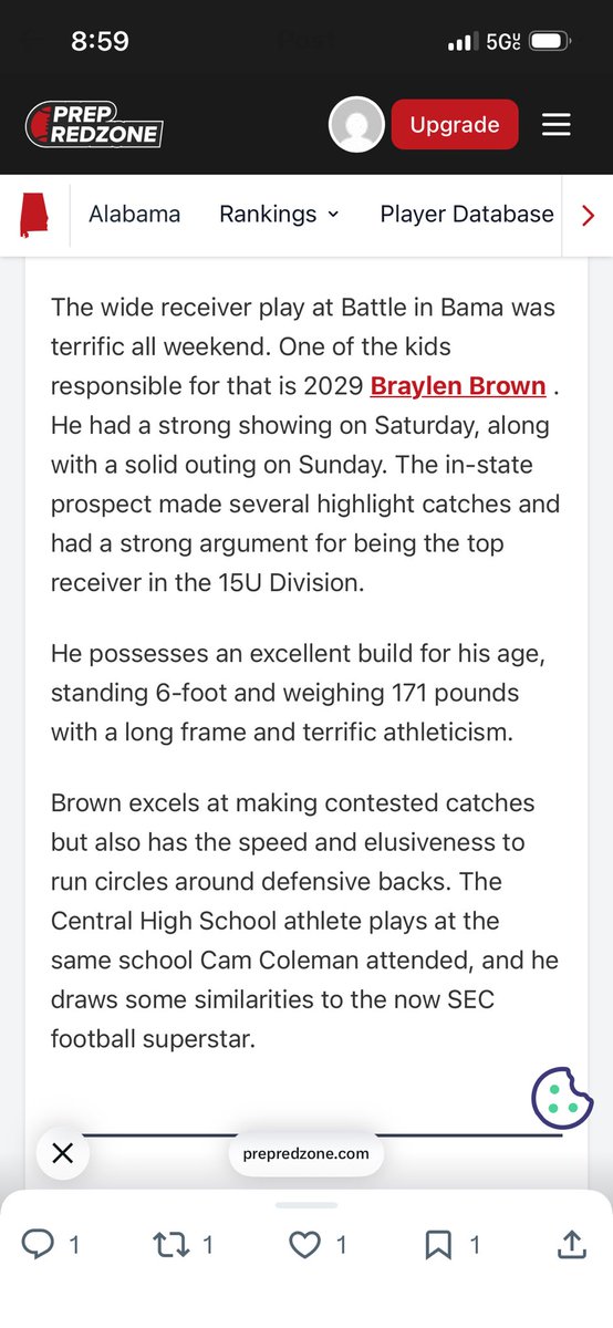 Braydb11's tweet photo. Thank you for the recognition @PrepRedzone. 

@RecruitDevils  @BigFaceSportss @HallTechSports1 @247Sports https://t.co/yZjj4kW6h8