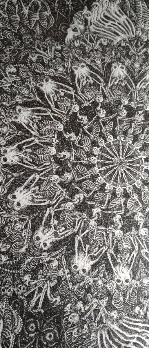 この点描画は多分50cm四方くらい(もう少し大きいかしら)。自分の気力や体力、制作環境、制作時間等を考慮するとこれ以上大きいサイズで描くのは無理…… 