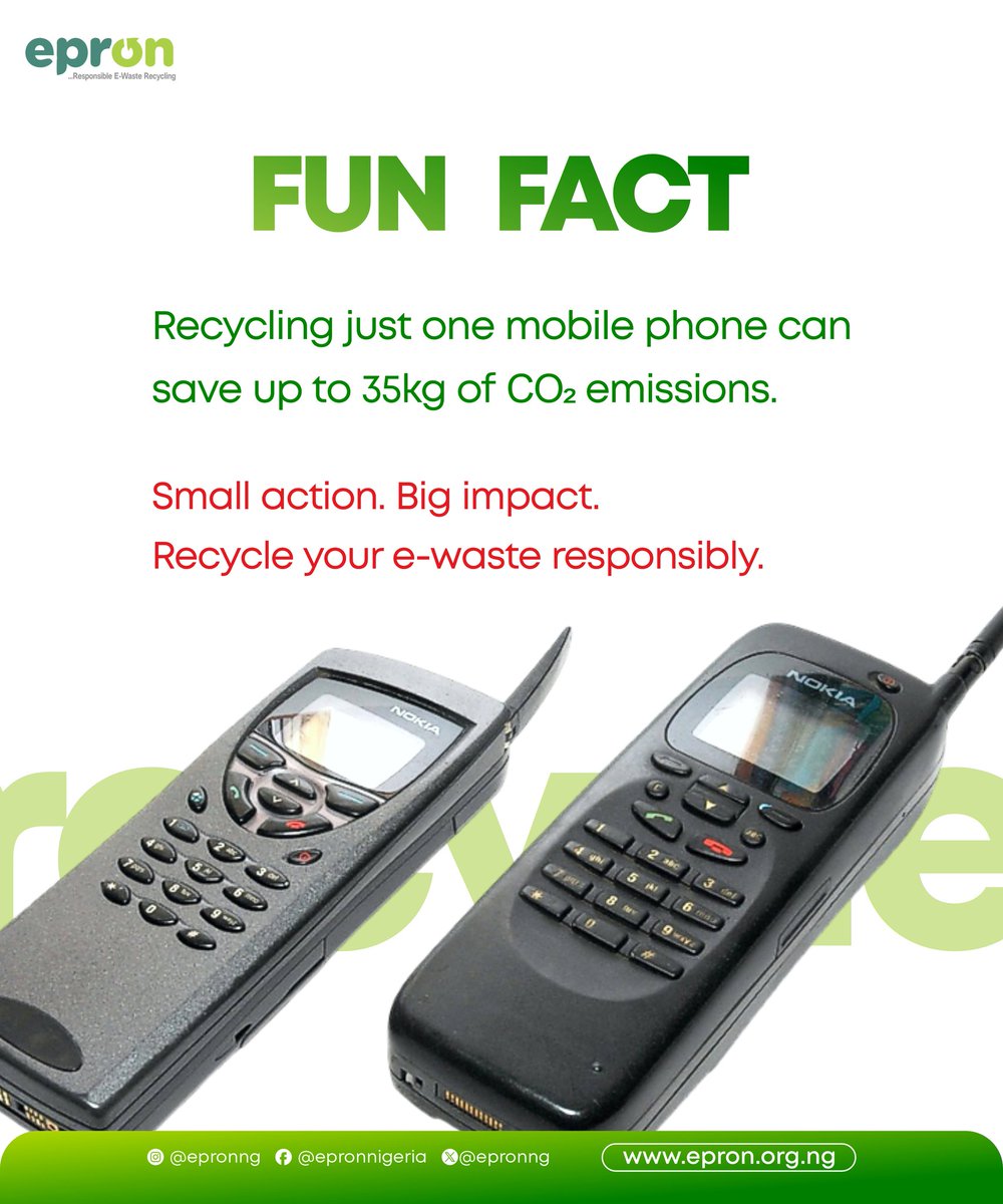 EpronNg's tweet photo. It may seem small, but small actions add up. Every device you recycle responsibly helps conserve natural resources and reduce pollution.
By recycling, you’re not just decluttering your space, you’re actively protecting the planet for future generations. ♻️
#Epron #RecycleEwaste https://t.co/3a4AuhZz5s