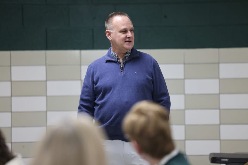 StAlbertSchools's tweet photo. Yesterday, our new MS/HS Administrator Todd Barnett and Chief Advancement Officer Mike Murtagh had the opportunity to meet with our amazing staff and teachers and share their vision for the future of Saint Albert Catholic. https://t.co/5DlbiMoaEQ