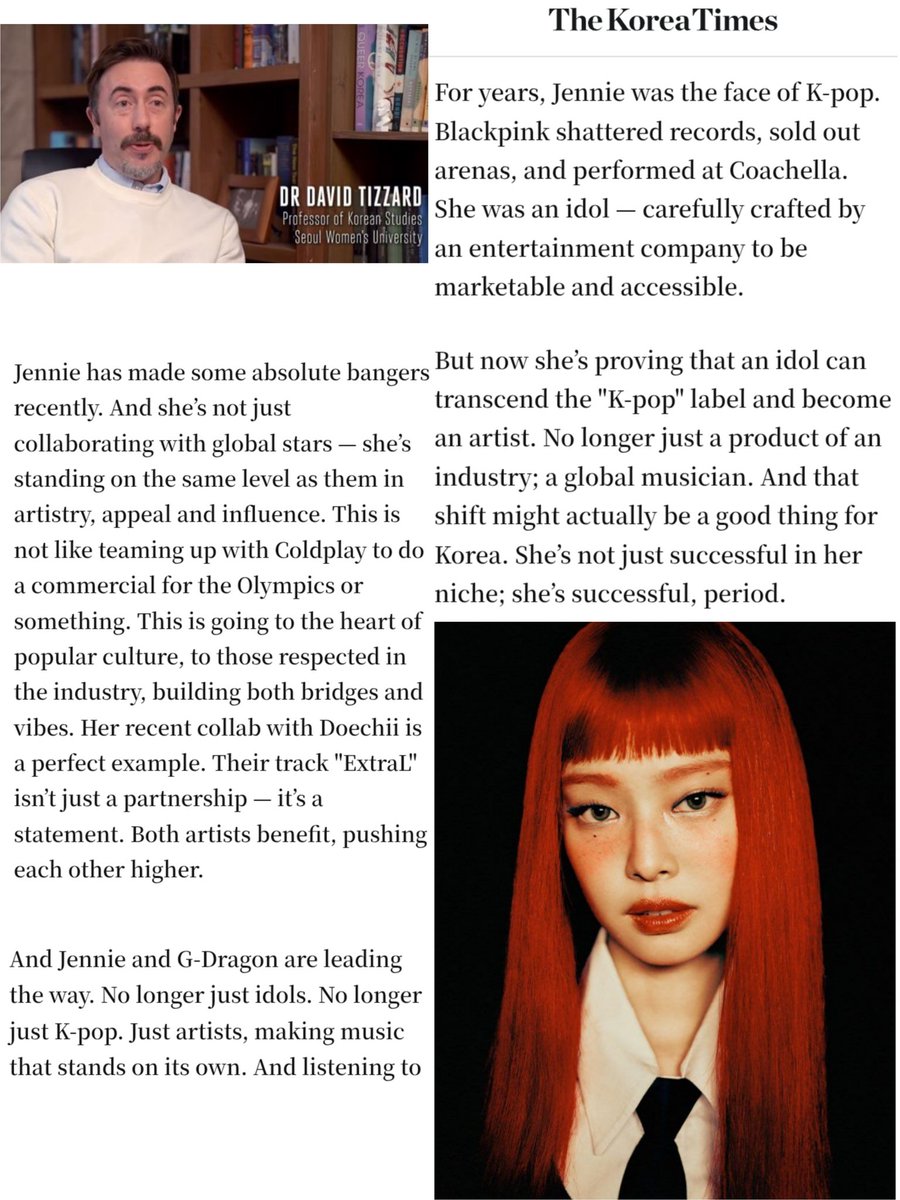 "An artist. A global musician. She's not just successful in her niche; she's successful, period. She's not just collaborating with global stars-she's standing on the same level as them in artistry, appeal, &amp; influence. #JENNIE leading the way,.making music that stands on its own"