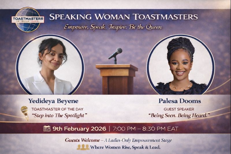 Speaking Woman invites you to Step Into The Spotlight! 

🗓 9 Feb 2026 | ⏰ 7:00 – 8:30 PM EAT | 🌍 Online – Global Audience Welcome

🔗 Register to reserve your global seat:
us06web.zoom.us/meeting/regist…

Empowering Voices. Inspiring Queens.