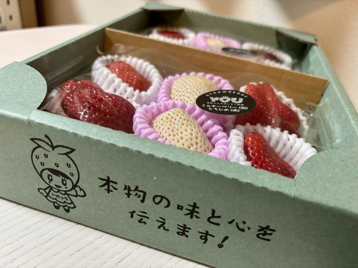 栃木県 からPR用に、猪野さんちのいちご食べ比べセットをいただきまし
