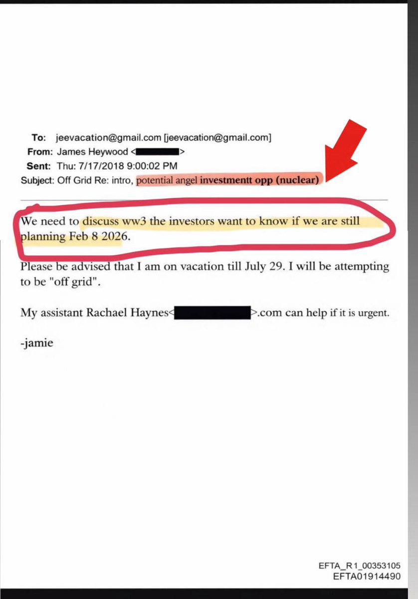 EPSTEIN EMAIL LEAK

WW3 allegedly planned to begin on February 8 2026