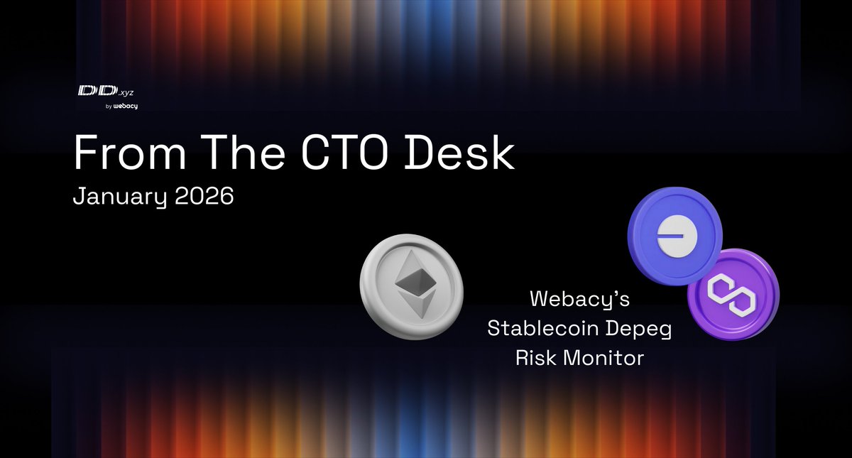 mywebacy's tweet photo. 🚨 From the CTO’s Desk: January 2026
Webacy’s Stablecoin Depeg Risk Monitor

Real-time stablecoin risk intelligence that sees stress before it becomes a crisis.

Here's what it does and why it matters 🧵 https://t.co/sXOtnFa32j
