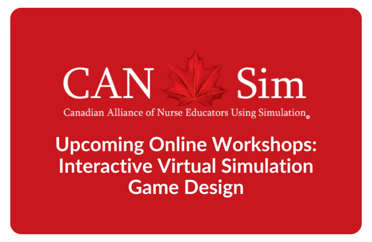 HealthySim's tweet photo. New Post: CAN-Sim Elevates Nursing Education with Upcoming Virtual Simulation Workshops and More - https://t.co/YI3o3ppA66

#VirtualSimulation #HealthcareSimulation
@CANSim3 https://t.co/HVi6I0Tato